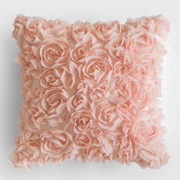 Romantic Rose Embroidered Pillow Cover