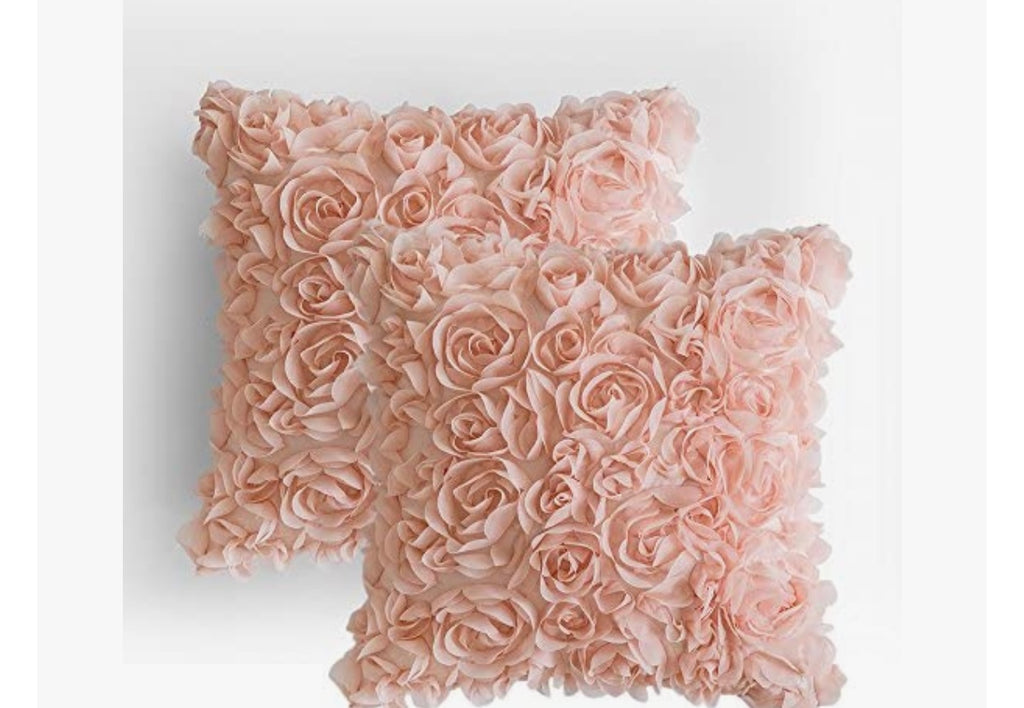 3D Rose Satin Throw Pillow Cover – Romantic Valentine's Day Decor
