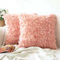 3D Rose Satin Throw Pillow Cover – Romantic Valentine's Day Decor