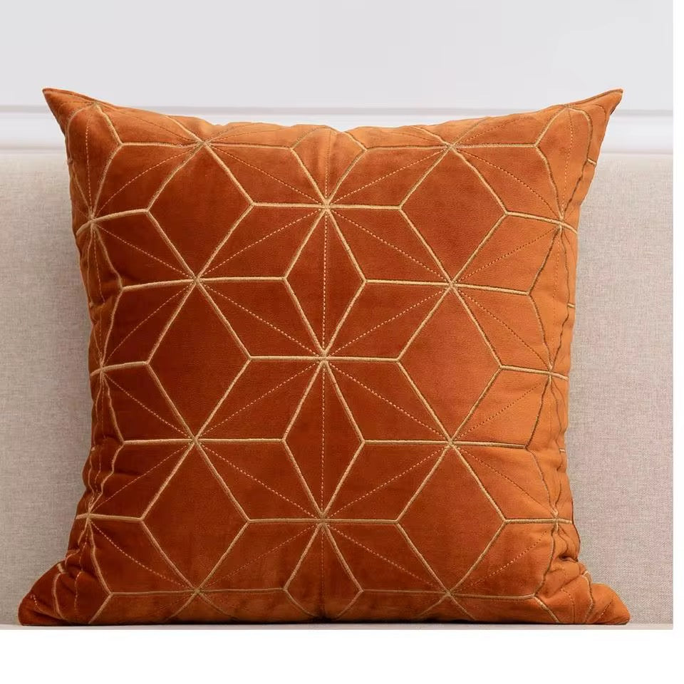 Yellow Ice Throw Pillow Cover 18 x 18 Inch, Blue Gold, Velvet, Hidden Zipper