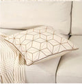 Yellow Ice Throw Pillow Cover 18 x 18 Inch, Blue Gold, Velvet, Hidden Zipper