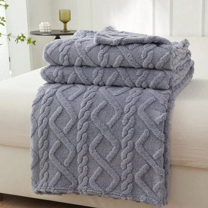 Luxurious Wide Striped Flannel Blanke