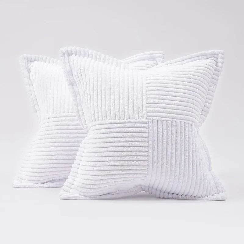 Elegant Striped Corduroy Cushion Cover