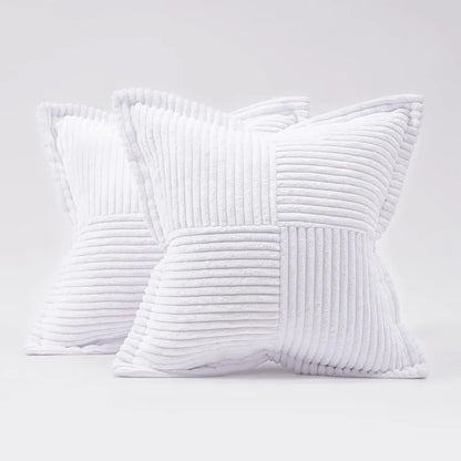 Elegant Striped Corduroy Cushion Cover