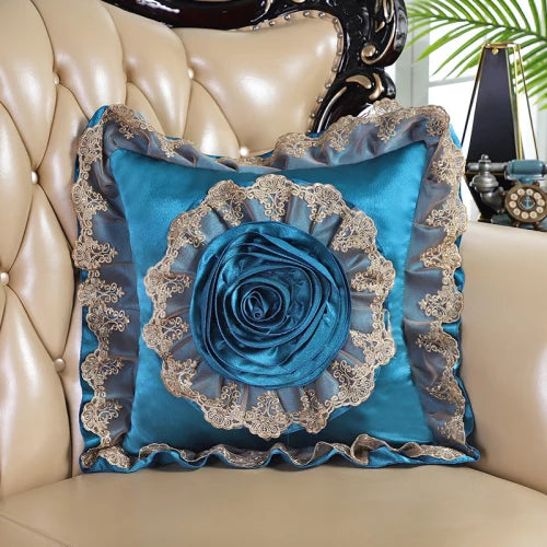 Elegant Lace Square Pillow Cover