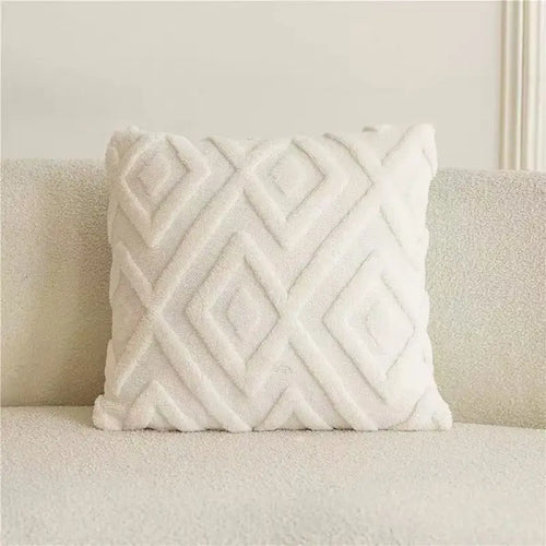 Elegant Geometric Plush Pillow Cover Set