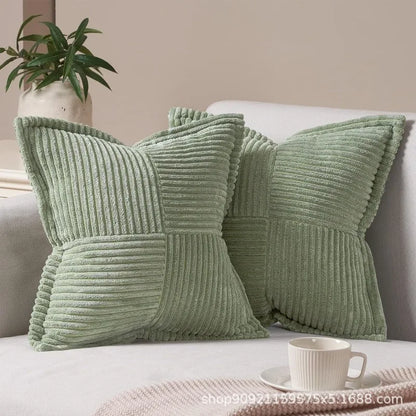 Elegant Striped Corduroy Cushion Cover