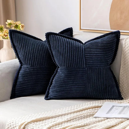 Elegant Striped Corduroy Cushion Cover