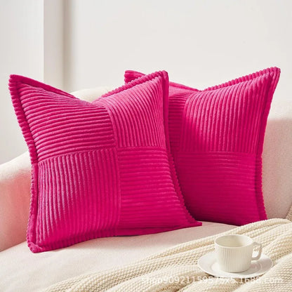 Elegant Striped Corduroy Cushion Cover