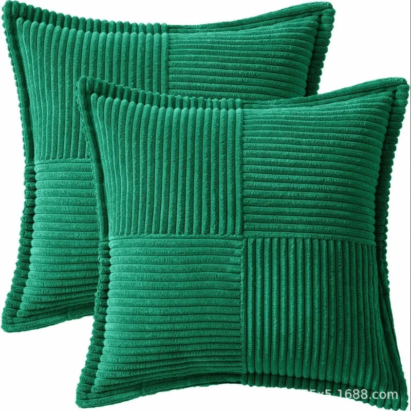Elegant Striped Corduroy Cushion Cover