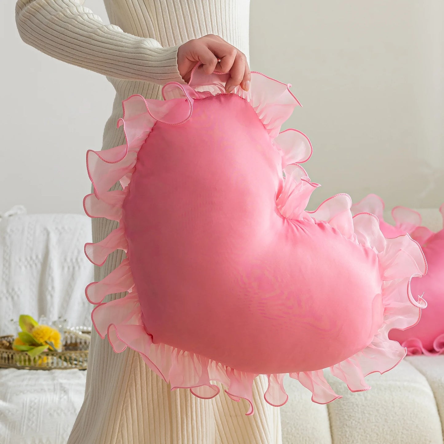 Elegant Love Heart Pillow Cover