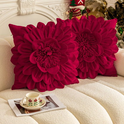 Luxe Velvet Flower Petal Cushion Cover