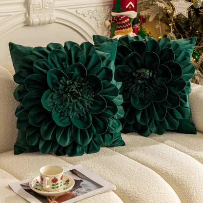 Luxe Velvet Flower Petal Cushion Cover