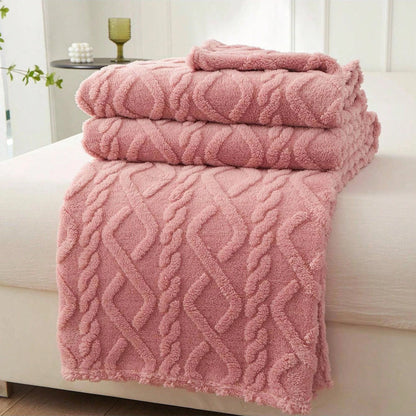 Luxurious Wide Striped Flannel Blanke
