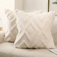 Elegant Geometric Plush Pillow Cover Set