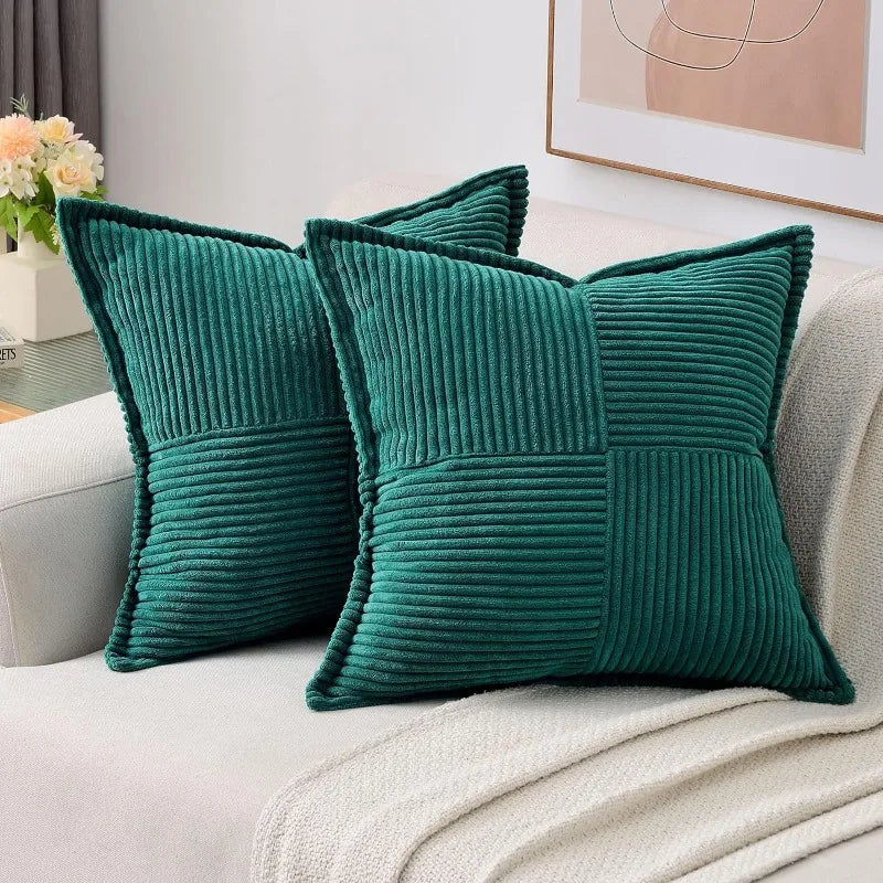 Elegant Striped Corduroy Cushion Cover
