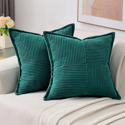 Elegant Striped Corduroy Cushion Cover