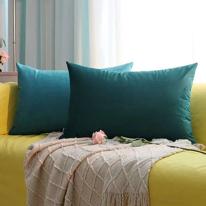 Luxury Velvet Plaid Pillow Covers