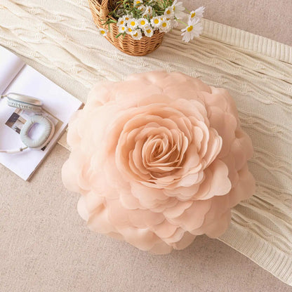 European Flower Cushion Cover Stereoscopic Flower Pillowcase Round Luxury Cushion.
