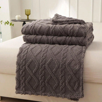 Luxurious Wide Striped Flannel Blanke
