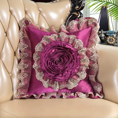 Elegant Lace Square Pillow Cover