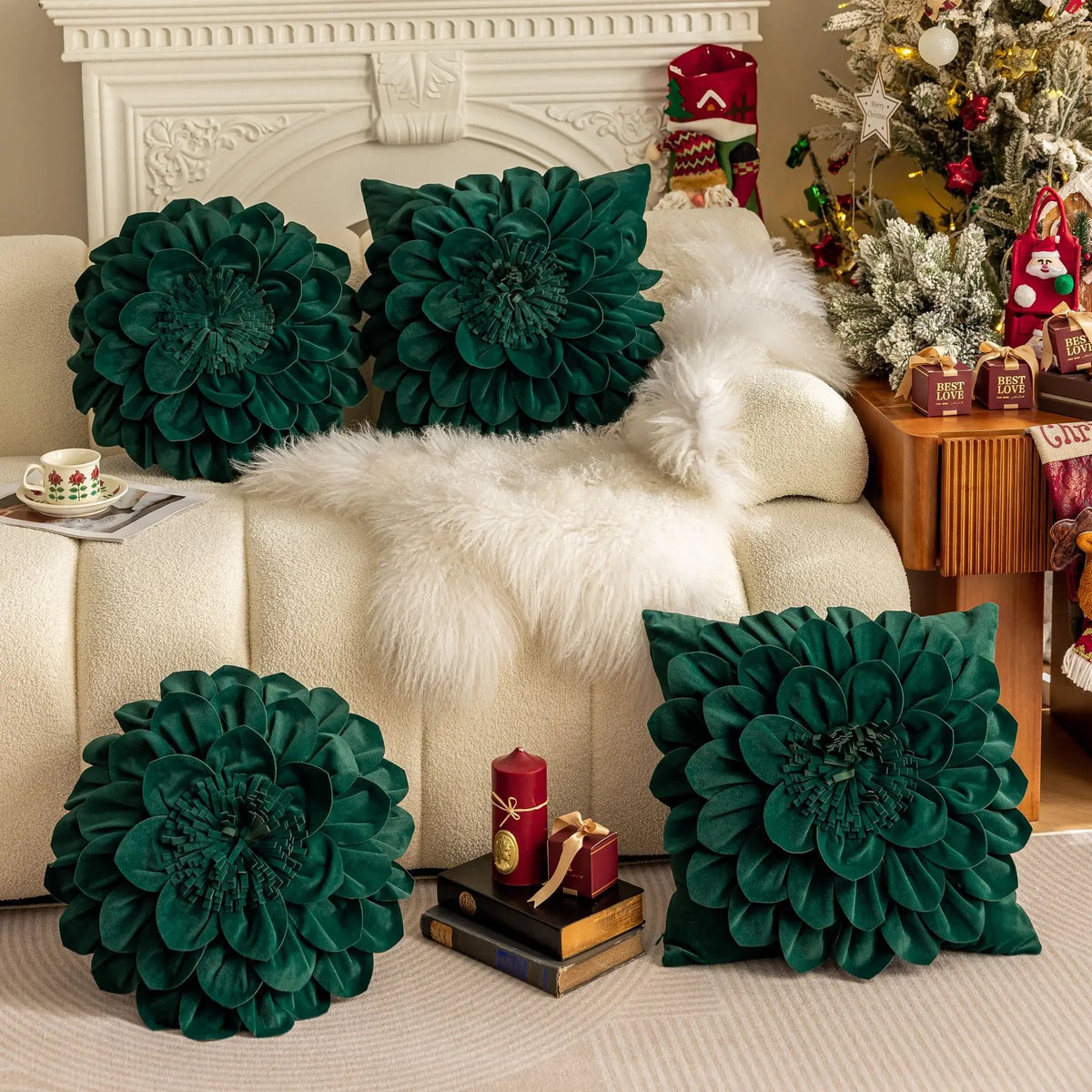 Lux Velvet Petal Cushion Cover