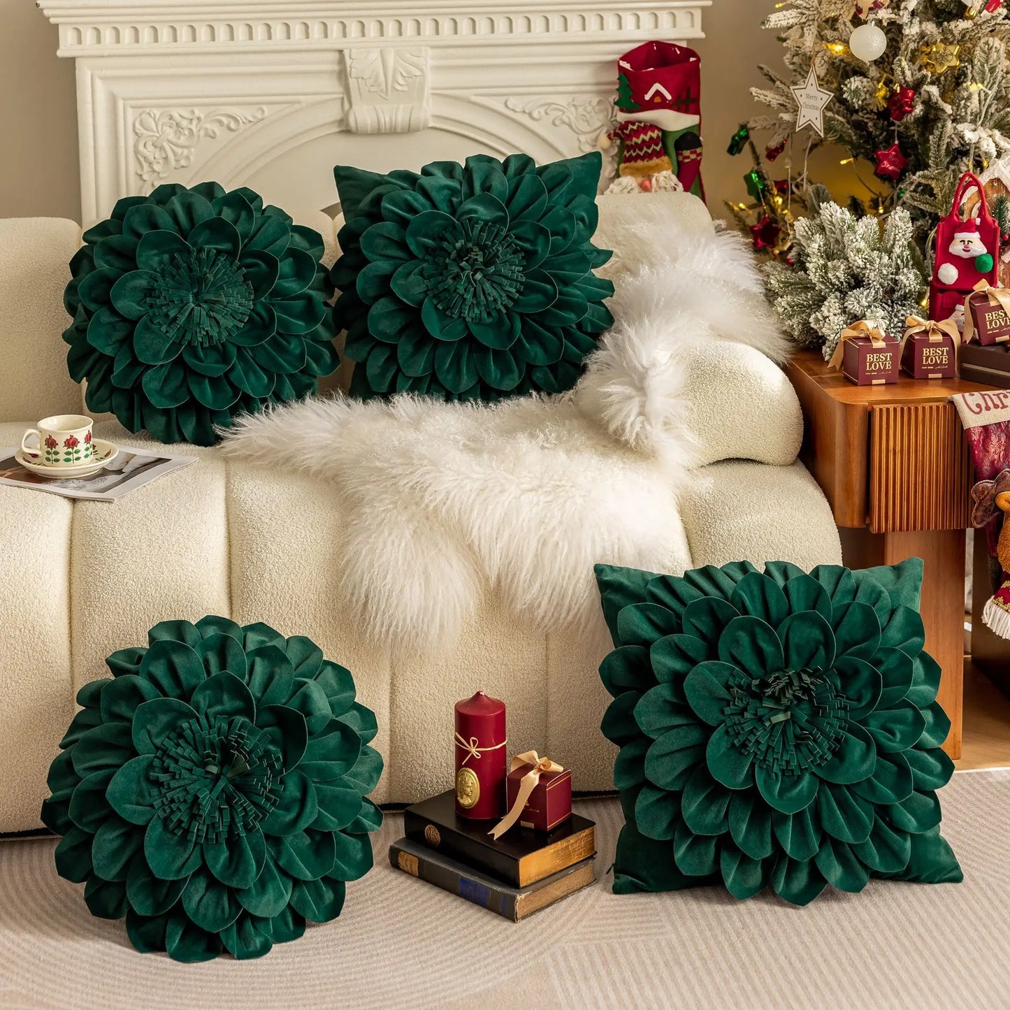 Lux Velvet Petal Cushion Cover
