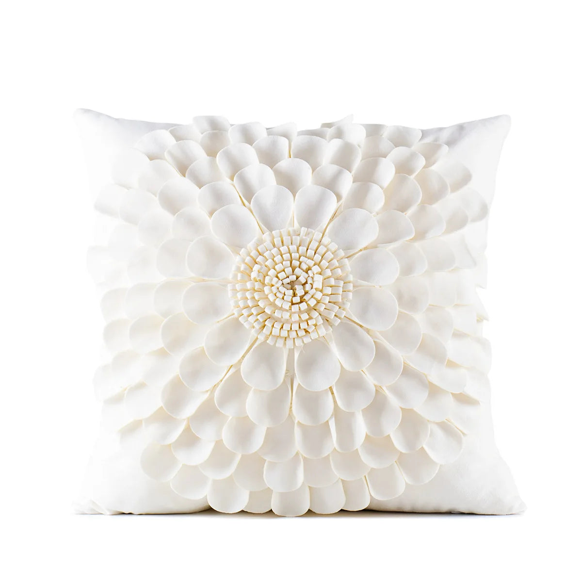 Daisy 3D Flower Pillow Covers Handmade Velvet Petals Home Decor (45x45cm)