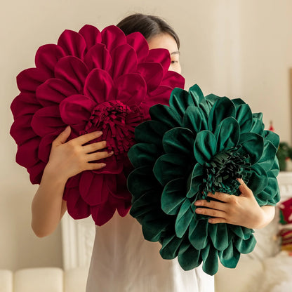 Luxe Velvet Flower Petal Cushion Cover