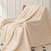 Luxurious Wide Striped Flannel Blanke