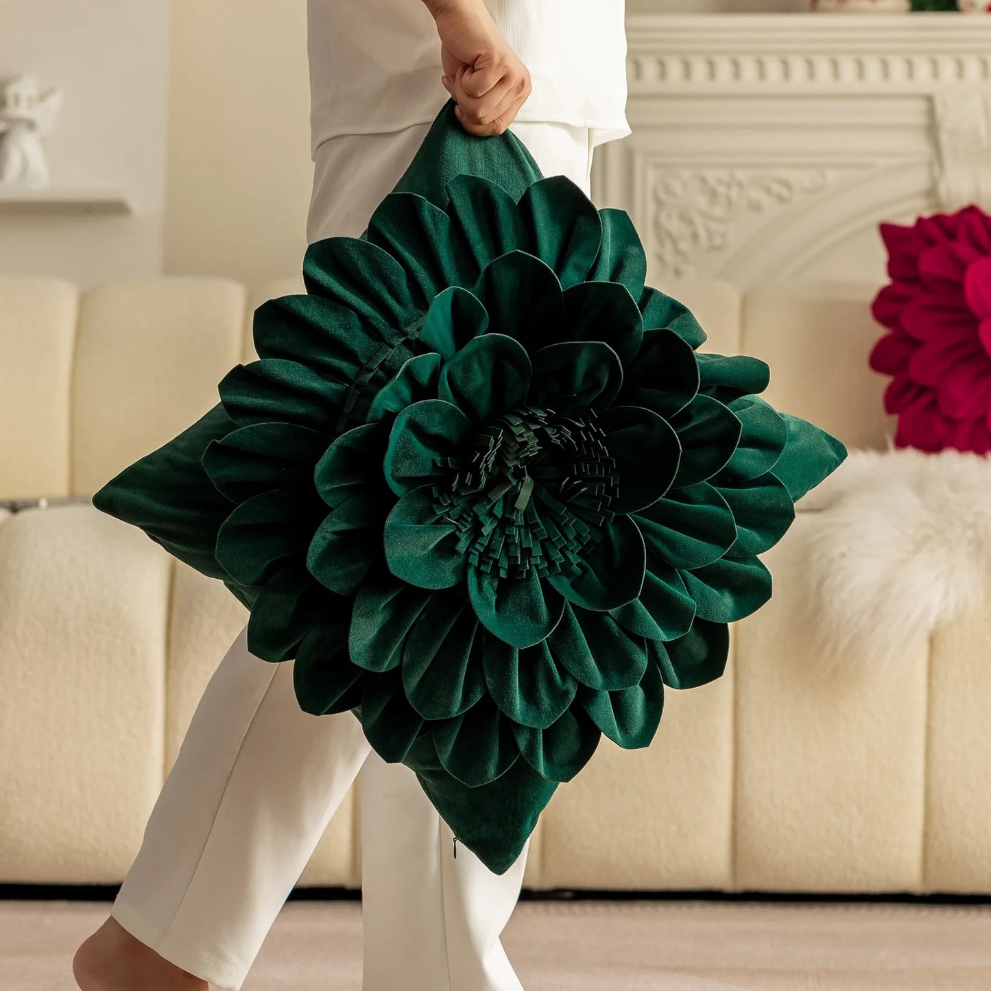 Lux Velvet Petal Cushion Cover