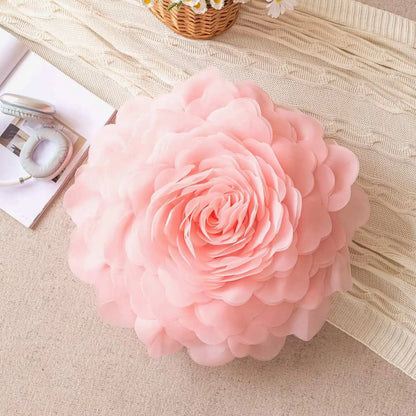 European Flower Cushion Cover Stereoscopic Flower Pillowcase Round Luxury Cushion.