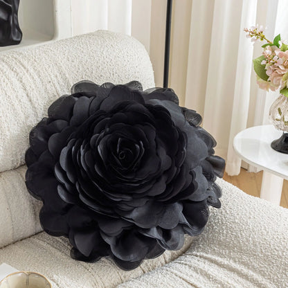 European Flower Cushion Cover Stereoscopic Flower Pillowcase Round Luxury Cushion.