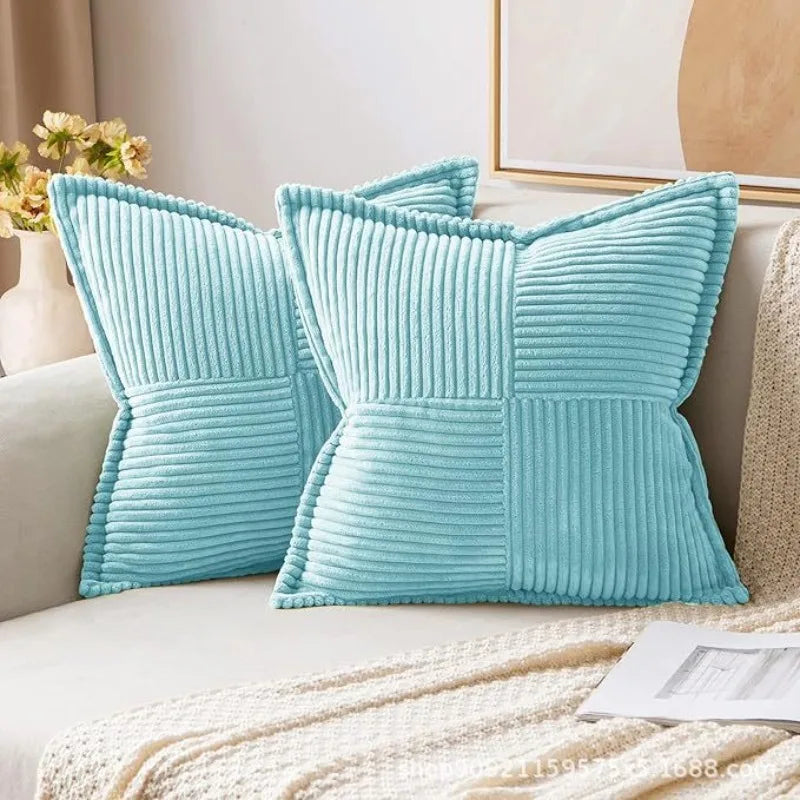 Elegant Striped Corduroy Cushion Cover