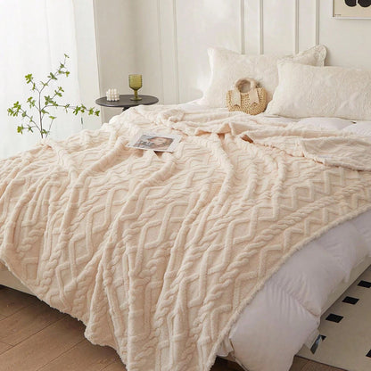 Luxurious Wide Striped Flannel Blanke