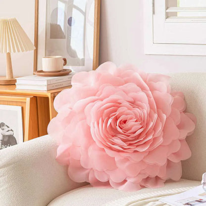 European Flower Cushion Cover Stereoscopic Flower Pillowcase Round Luxury Cushion.