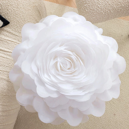 European Flower Cushion Cover Stereoscopic Flower Pillowcase Round Luxury Cushion.