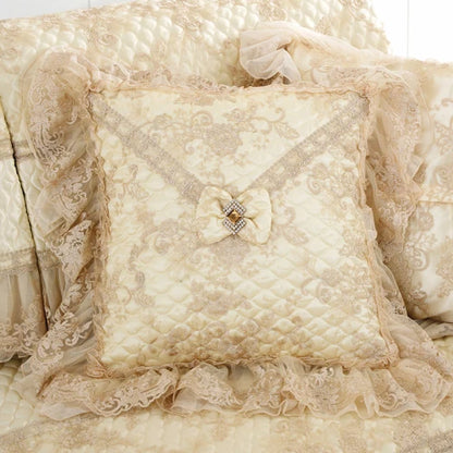 Elegant Lace Square Pillow Cover