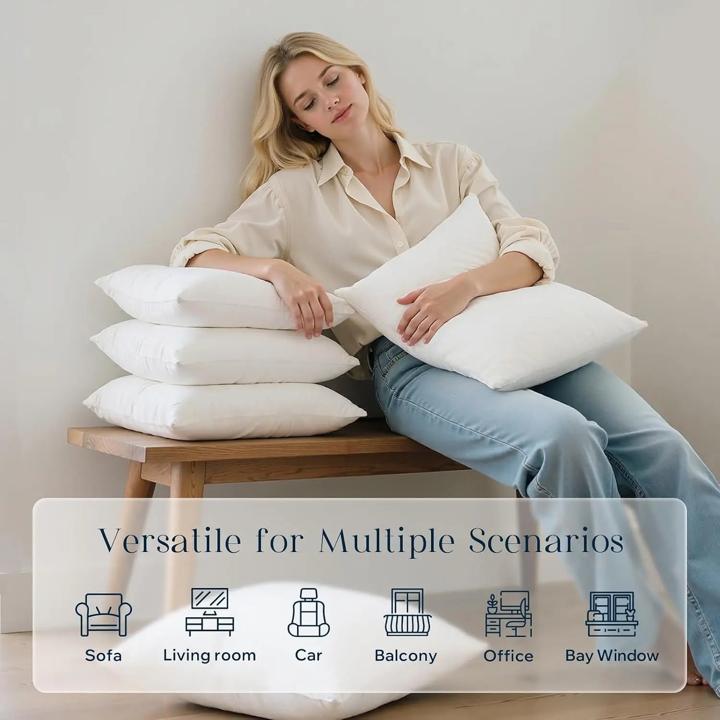 Premium Cotton Square Pillow Inserts