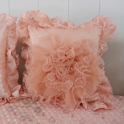 Lace Rose Elegance Pillow Cover