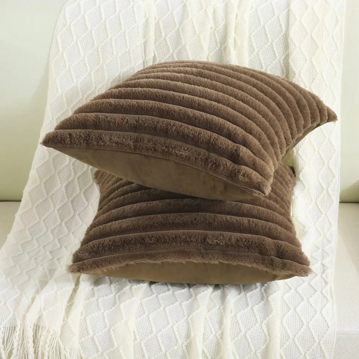 Luxurious Faux Fur Throw Pillow Cover