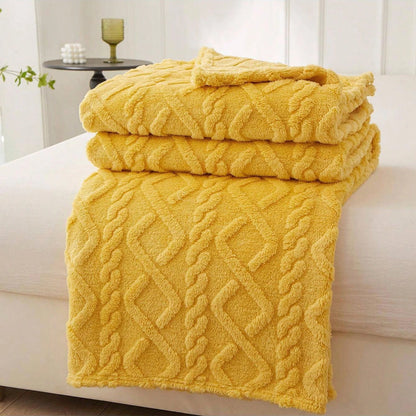 Luxurious Wide Striped Flannel Blanke