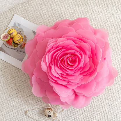 European Flower Cushion Cover Stereoscopic Flower Pillowcase Round Luxury Cushion.