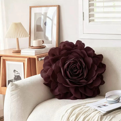 European Flower Cushion Cover Stereoscopic Flower Pillowcase Round Luxury Cushion.